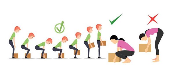 Tư thế đúng khi bê vật nặng