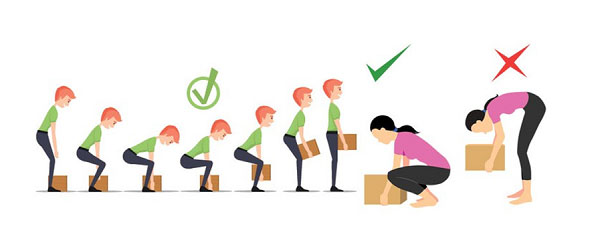 Tư thế đúng khi bê vật nặng