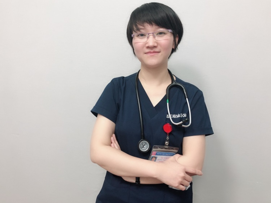 Bác sĩ nội trú nữ Hoàng Thanh Huyền. Ảnh: Thùy An