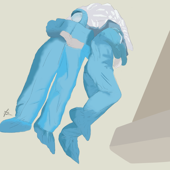 Cảm động bộ tranh chiến sĩ áo trắng, áo xanh chống dịch của sinh viên Đà Nẵng - Ảnh 7.